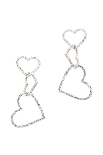 TRIPLE HEART LINK RHINESTONE EARRING