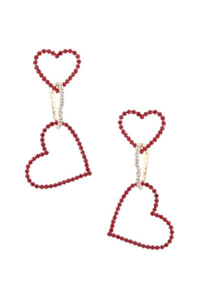 TRIPLE HEART LINK RHINESTONE EARRING