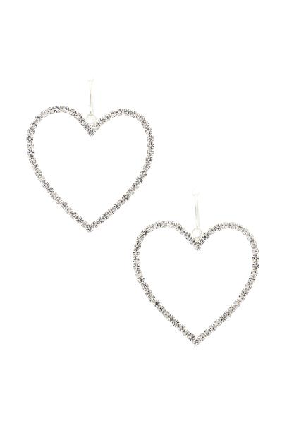 RHINESTONE HEART SHAPE EARRING