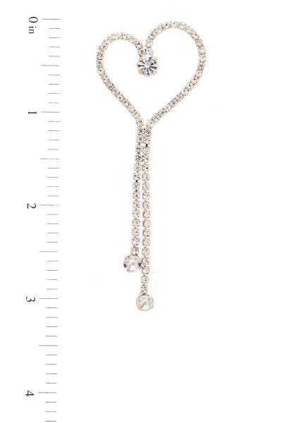 HEART SHAPE CRYSTAL CENTER DROP EARRING