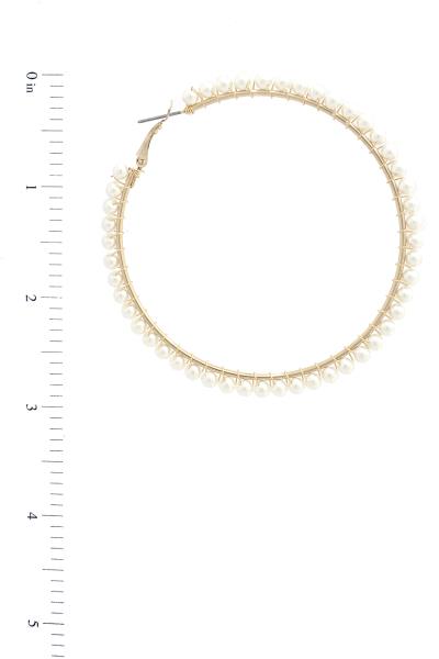 PEARL WIRE HOOP EARRING