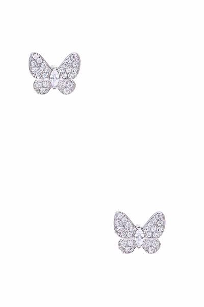 RHINESTONE BUTTERFLY STUD EARRING