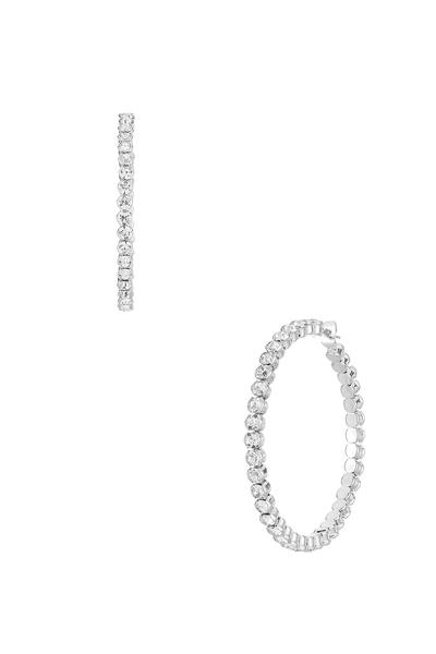 RHINESTONE 55MM ROUND STONE HOOP EARRING