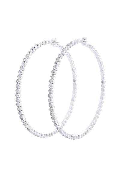 RHINESTONE CIRCLE EDGE HOOP EARRING