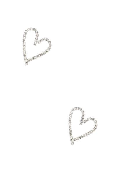 RHINESTONE OPEN HEART EARRING