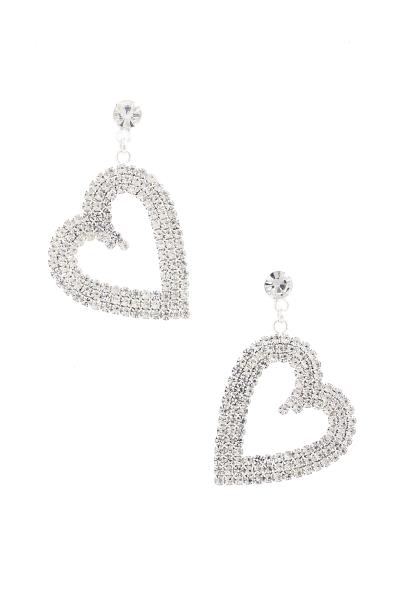 RHINESTON HEART SHAPE EARRING