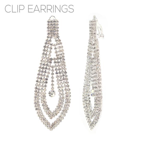 RHINESTONE POST DROP EARRING