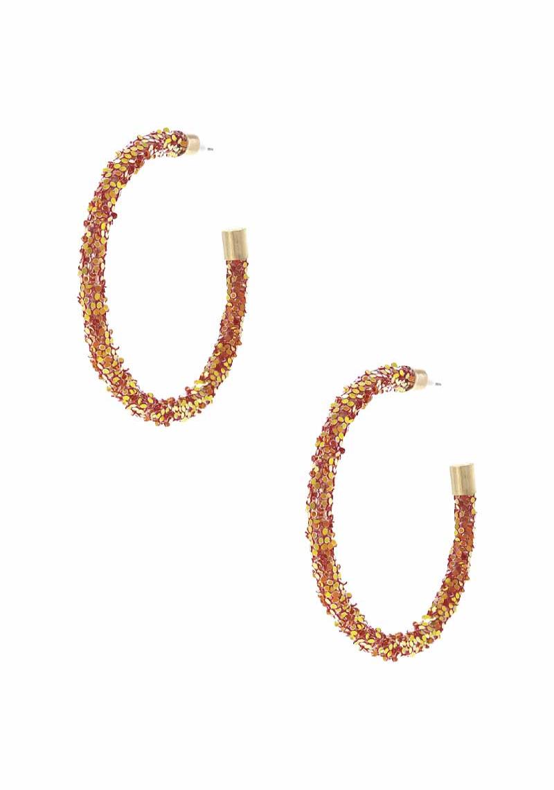SEQUIN OPEN CIRCLE EARRING