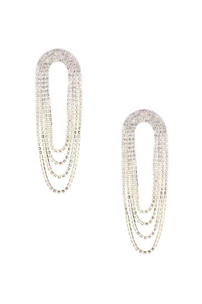 RHINESTONE LAYERED FRINGE EARRING