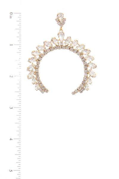 RHINESTONE 55MM SQUASH BLOSSOM EARRING