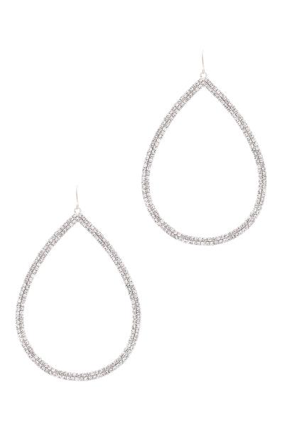 RHINESTONE TEARDROP HOOK EARRING