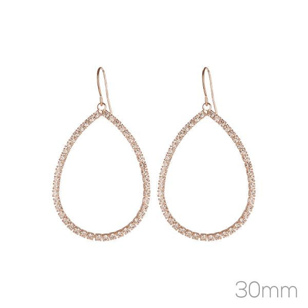 RHINESTONE TEARDROP SHAP EARRING