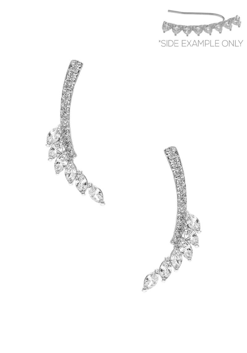 CUBIC ZIRCONIA MARQUISE EAR CRAWLER