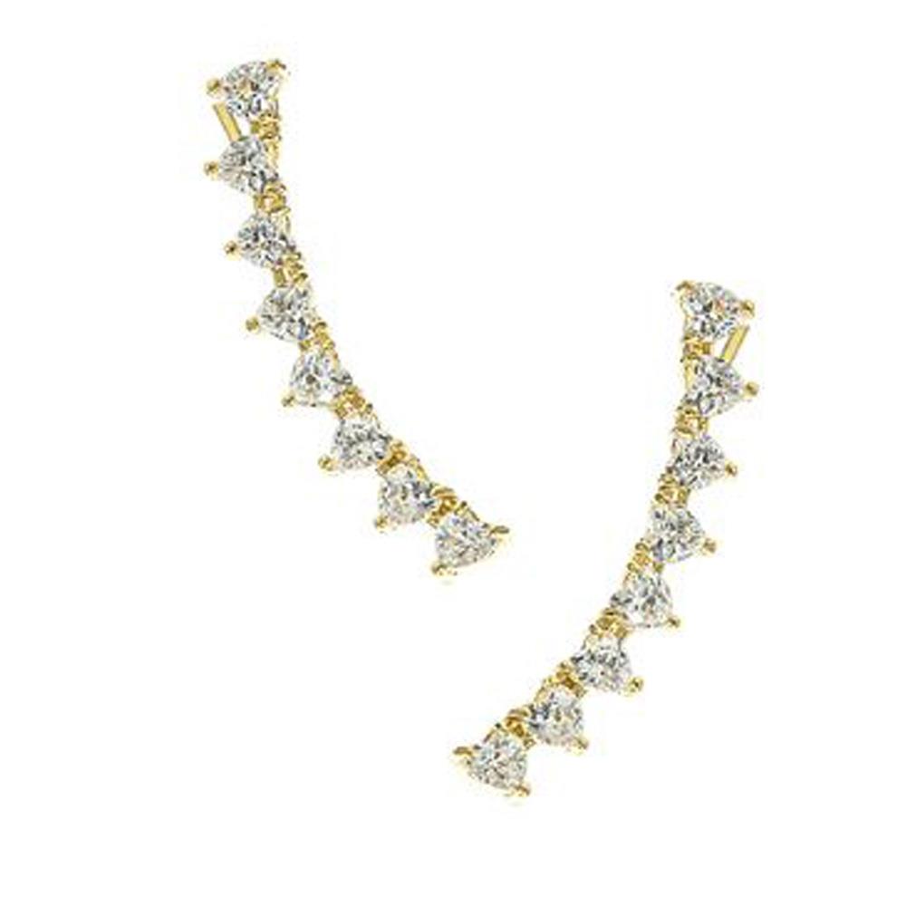 CRYSTAL HEART CRAWLER EARRING
