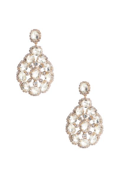 CRYSTAL RHINESTONE ROUND PATTERN EARRING