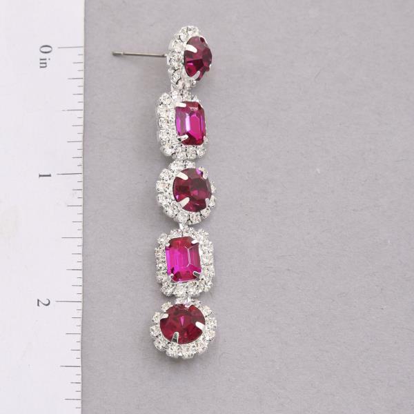 SQUARE CIRCLE RHINESTONE LINK EARRING