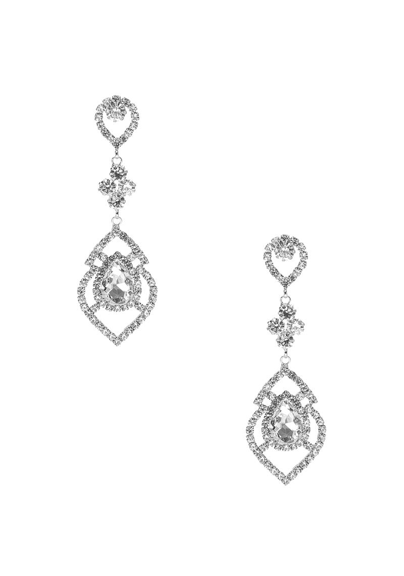 RHINESTONE CRYSTAL SHAPE DESIGN EARRING