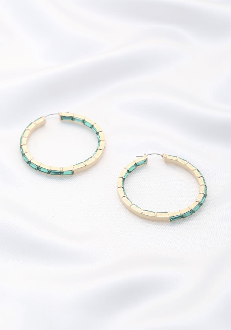 CRYSTAL EDGE HOOP EARRING