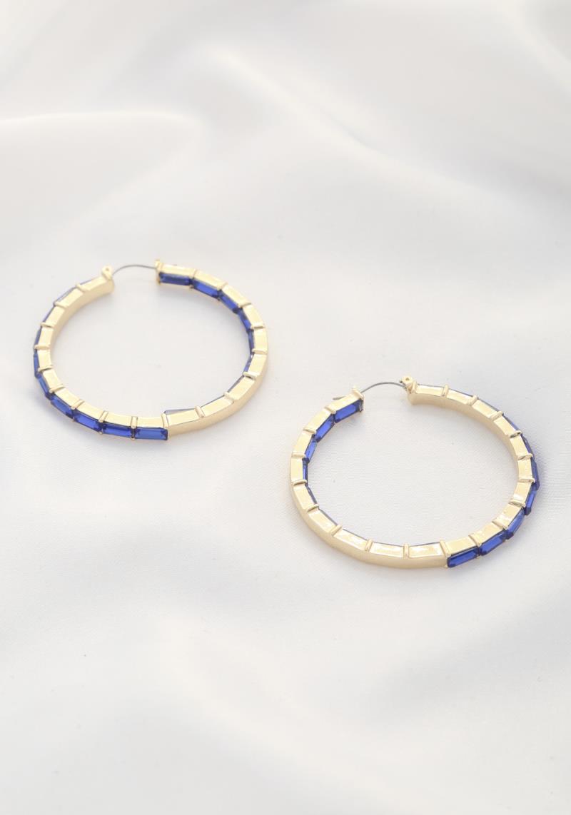 CRYSTAL EDGE HOOP EARRING