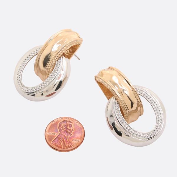 METAL DOUBLE LINK RING EARRING