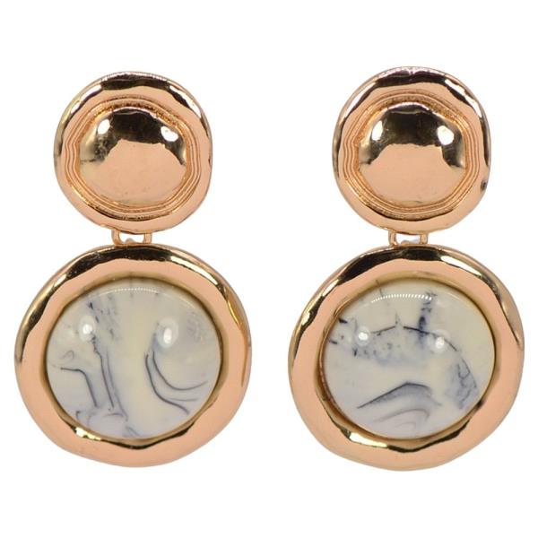 MODERN POST DROP MARBLE STYLE CIRCLE EARRING