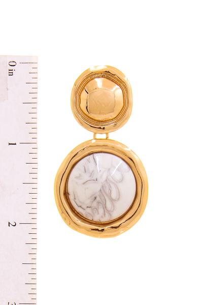MODERN POST DROP MARBLE STYLE CIRCLE EARRING