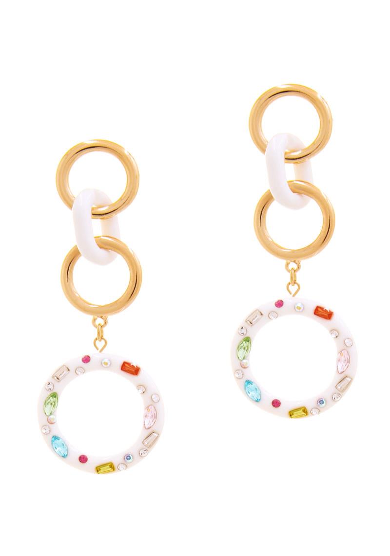 FASHION CIRCLE RING LINK DROP EARRING