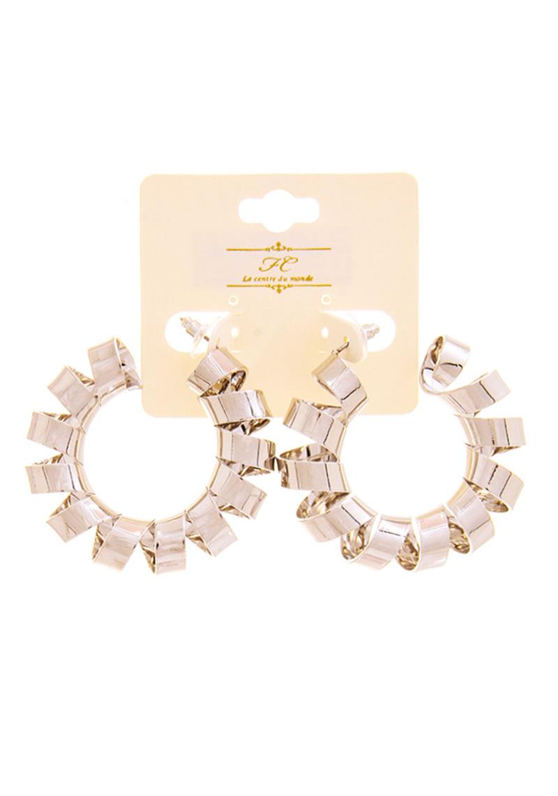 FASHION SPIRAL OPEN HOOP DESIGN EARRING