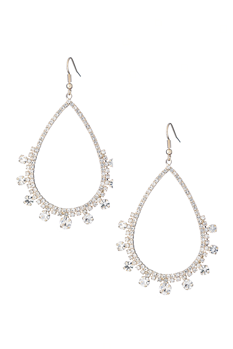 RHINESTONE TEARDROP EARRING
