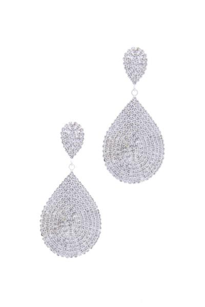 RHINESTONE TEARDROP POST EARRING