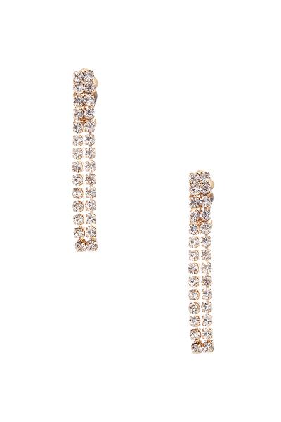 RHINESTONE 3MM 2 LINE CLIP EARRING