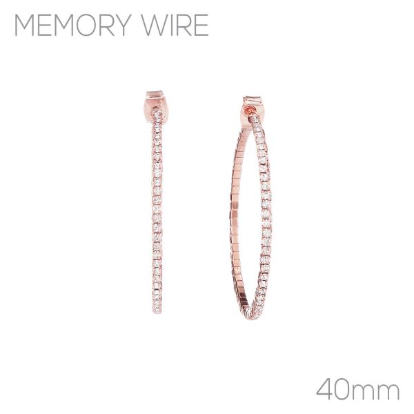 TRENDY FASHION RHINESTONE HOOP EARRING