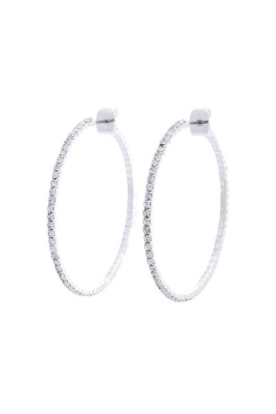 TRENDY FASHION RHINESTONE HOOP EARRING