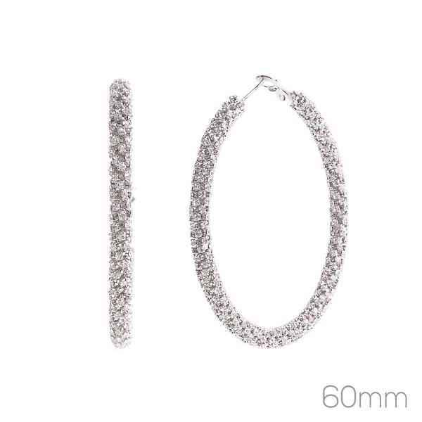 CLASSIC CHUNKY RHINESTONE HOOP EARRING