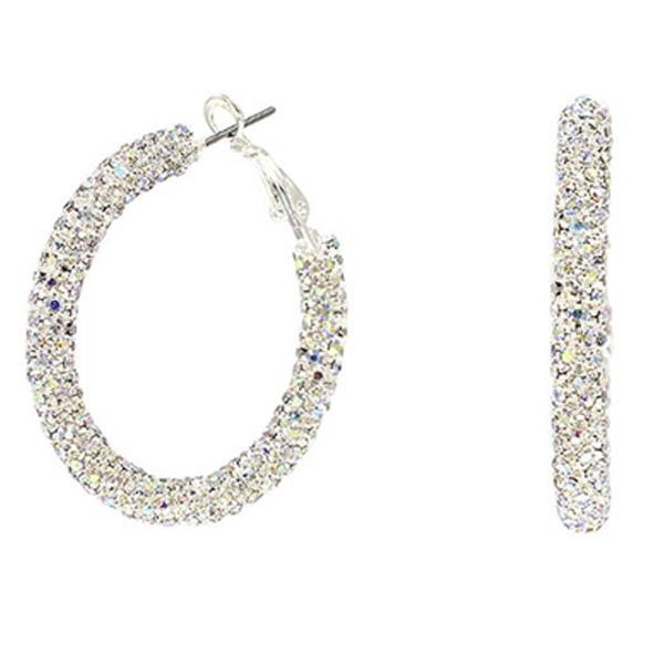RHINESTONE HOOP EARRING