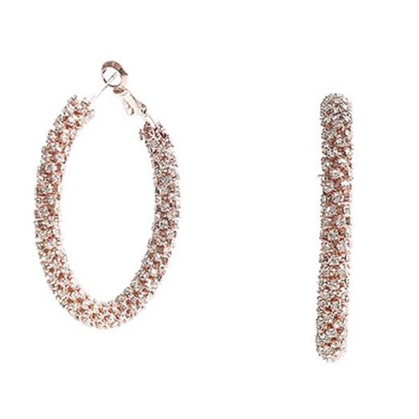 RHINESTONE HOOP EARRING
