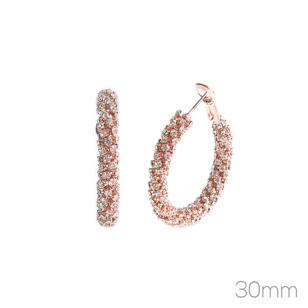 RHINESTONE OVAL ROUGH TEXTURE EARRING