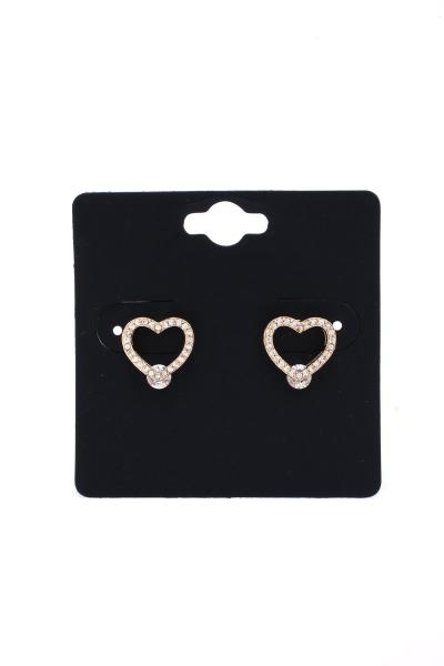 RHINESTONE HEART STUD EARRING