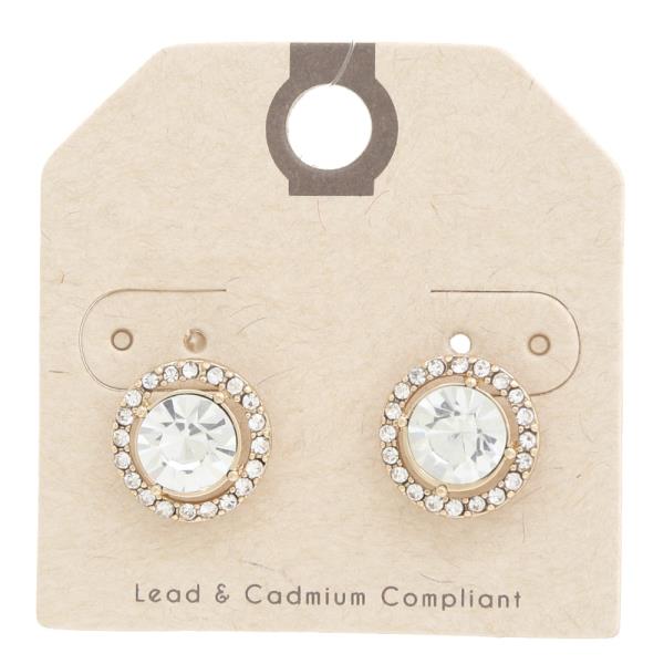 ROUND HALO STUD EARRING