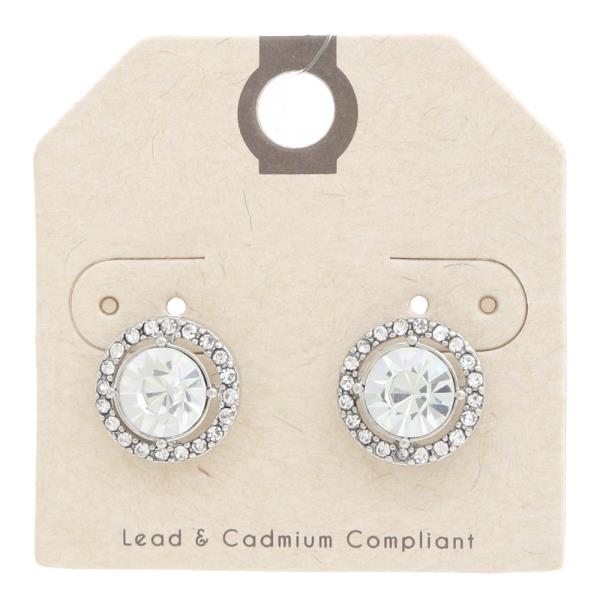 ROUND HALO STUD EARRING