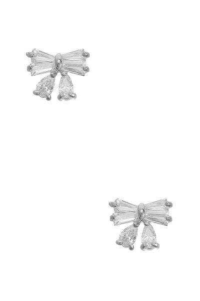 STYLISH CRYSTAL BOW STUD EARRING
