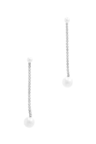 RHINESTONE PEARL DROP EARRING