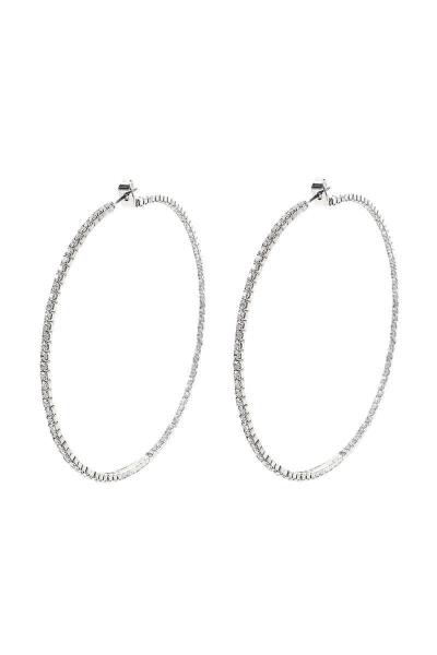 BASIC FLEXIBLE RHINESTONE 100MM HOOP EARRING