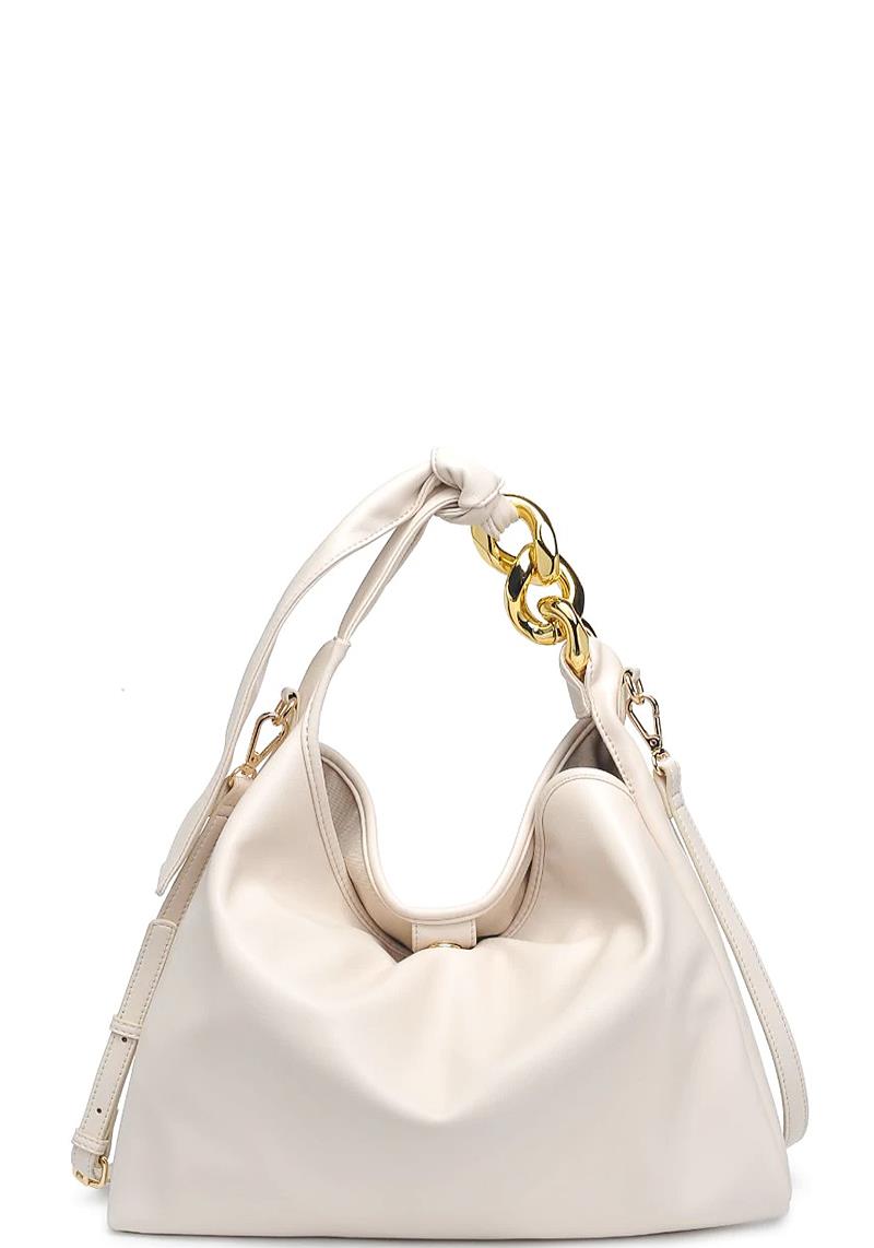 SMOOTH ALL OVER CHUNKY GOLD CHAIN YVONNE HOBO BAG