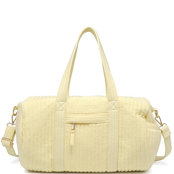 ALLOVER RIBBED DESIGN COTTON TERRY DUFFEL BAG