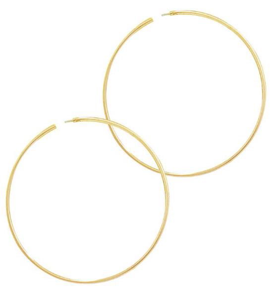 TRENDY 2.25 INCH WIRE HOOP EARRING