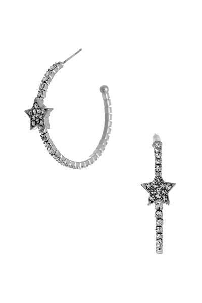 RHINESTONE STAR OPEN CUFF EARRING