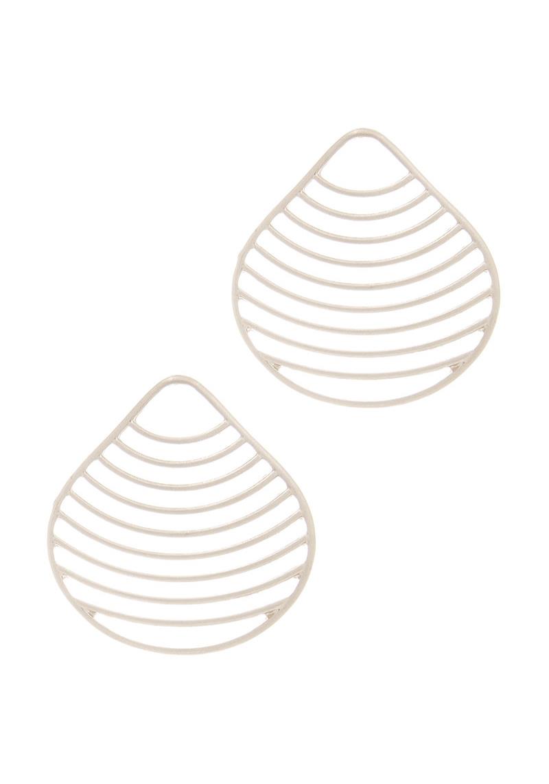 METAL TEARDROP WITH MULTIPLE LINE EARRING