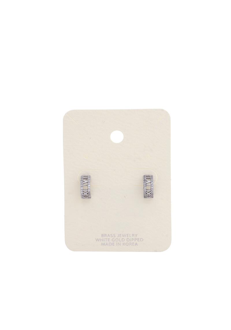 METAL HALF ROUND STUD EARRING