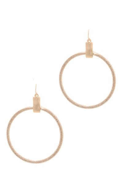 METAL ROUND RING HOOK EARRING